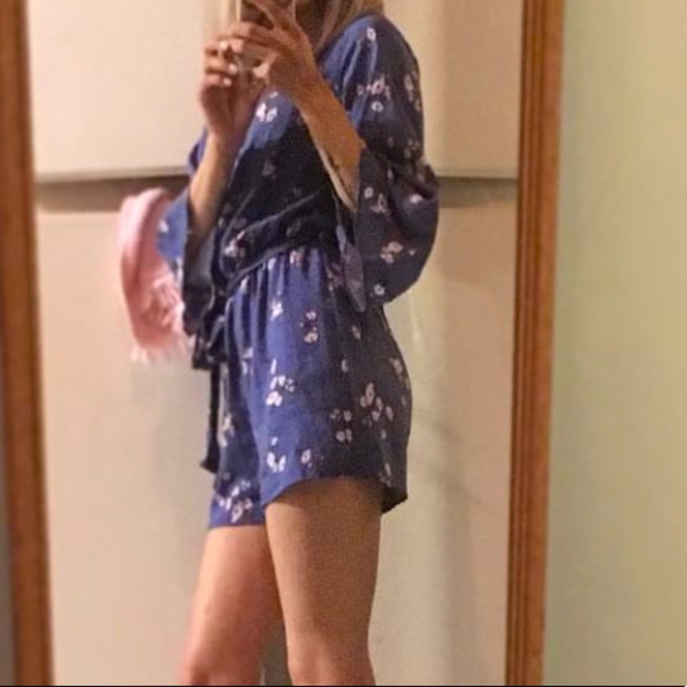 Purple floral romper